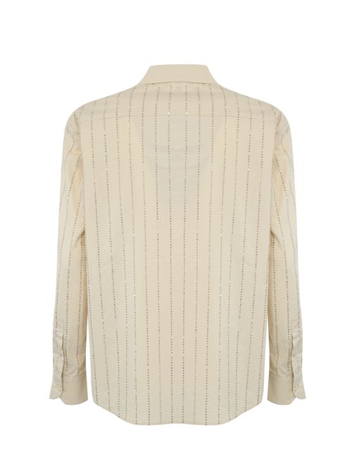 Camicia Meredith in popeline con strass Mc2 Saint Barth | MEREDITH06636H POPELINE STRASS STRIPES
